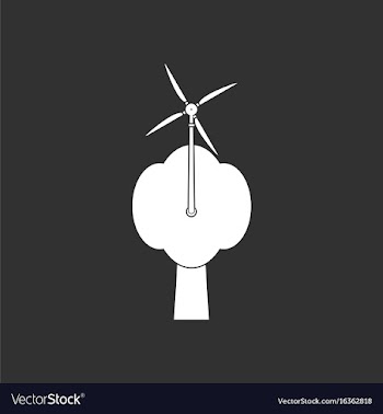 White icon on black background wind turbine and vector image