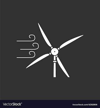 White icon on black background wind turbine in vector image