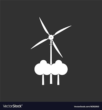 White icon on black background wind turbine vector image