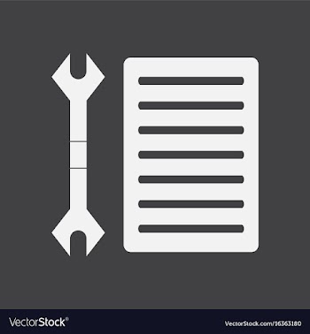 White icon on black background wrench and grille vector image