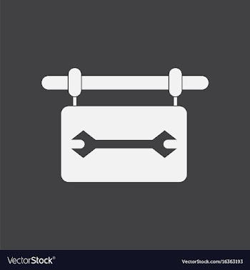 White icon on black background wrench sign vector image