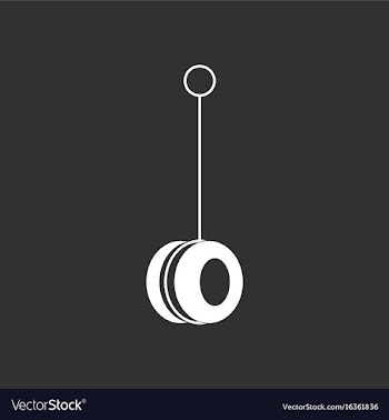 White icon on black background yo yo toy vector image