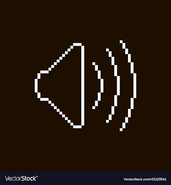 white icon sound on button