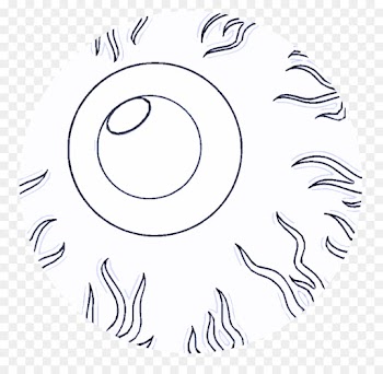 white line art circle eye font