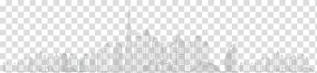 White Line art, Dubai Skyline transparent background PNG clipart