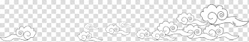White Line art Pattern, White clouds transparent background PNG clipart