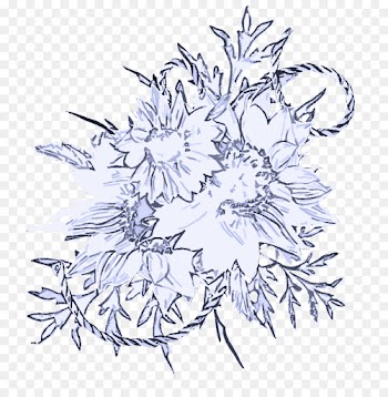white line art plant flower cut flowers