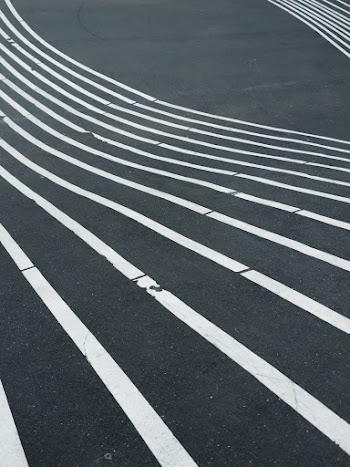 White lines on blck surface