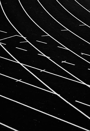 white lines on track field