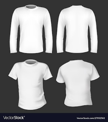 White long and short tshirt template vector image