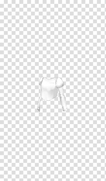 White long-sleeved top transparent background PNG clipart