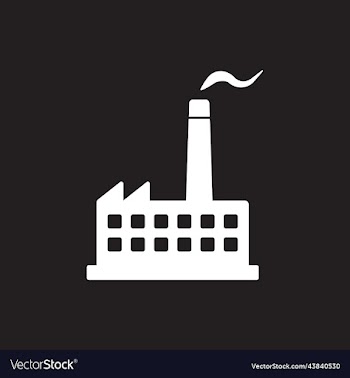 white manufacturing factory icon
