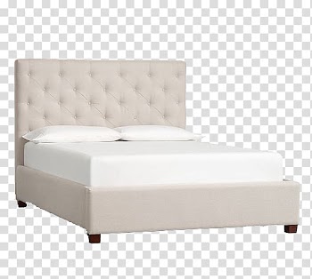White mattress with gray wooden bed frame, Sweet Home 3D, Bedroom ideas transparent background PNG clipart