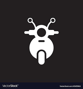 white motorcycle front view icon