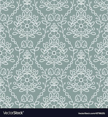 white outline repeat design with mint background