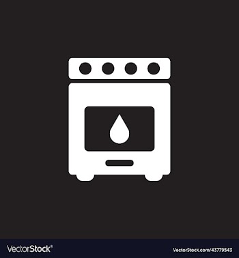 white oven solid icon