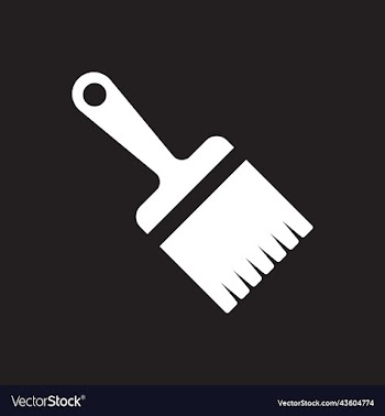 white paint brush solid icon