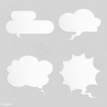 White paper craft textured speech bubble set | Free  illustration - 2342524