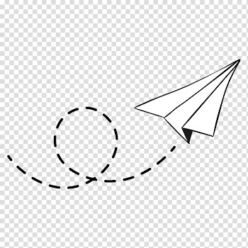 White paper kite , Airplane Paper plane, dotted line transparent background PNG clipart