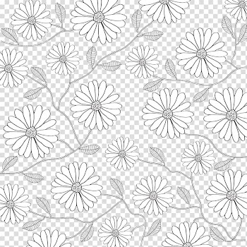 White petaled flower , Black and white Flower Petal Pattern, Black and white lines flowers background transparent background PNG clipart