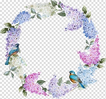 White petaled flower wreath illustration, Romantic flower circle transparent background PNG clipart