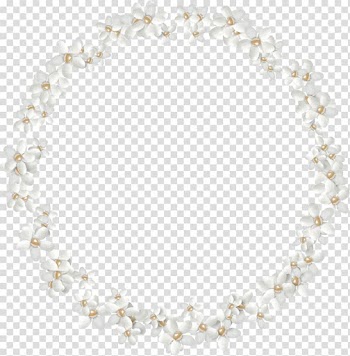 White petaled flower wreath , Paper , White flowers circle pattern transparent background PNG clipart