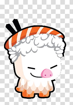 , white pig animated illustration transparent background PNG clipart