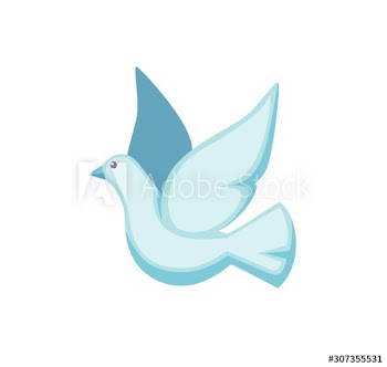 White pigeon flat vector illustration