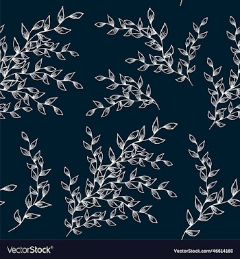 white plant branches on a blue background