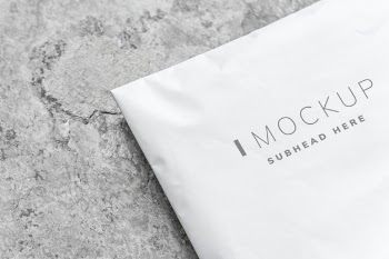 White plastic envelope packaging mockup Free Psd