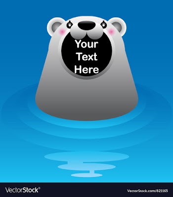 White polar bear in water vector image