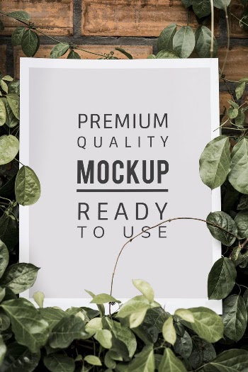 White poster mockup surrounded by leaves | Free PSD Mockup - rawpixel