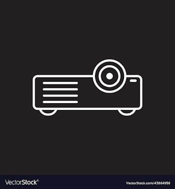 white projector line icon