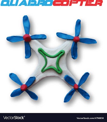 White quadrocopter vector image