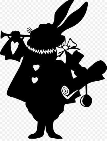 White Rabbit, Alice, Alice In Wonderland, Cartoon, Blackandwhite PNG