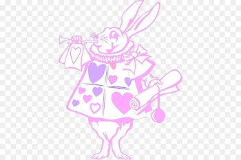 White Rabbit, Alices Adventures In Wonderland, Mad Hatter, Pink, Line Art PNG
