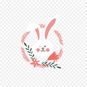 White Rabbit European rabbit Wreath - White rabbit head garland 