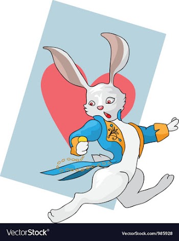 White rabbit is running vector image