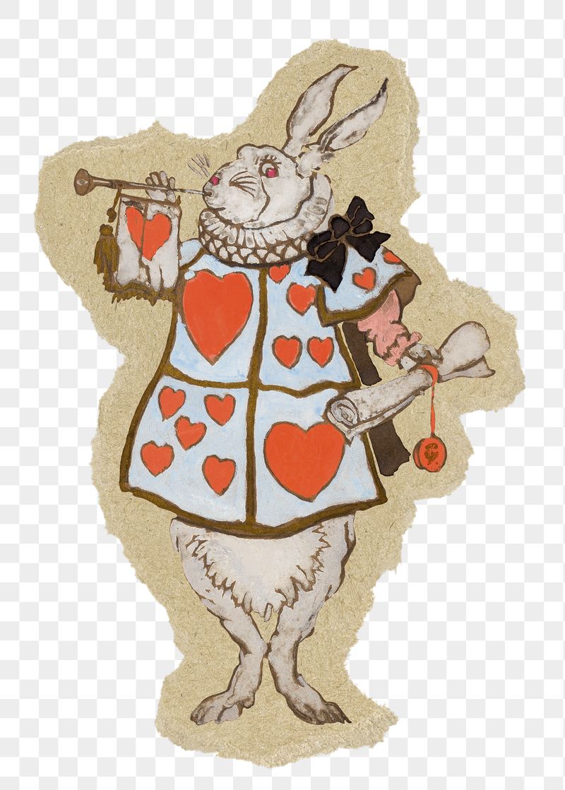 White Rabbit png sticker, ripped | Free PNG Illustration - rawpixel