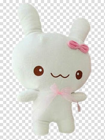 White Rabbit Toy, White toy bunnies transparent background PNG clipart