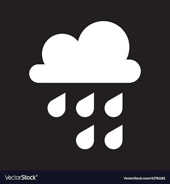white rain solid icon or logo