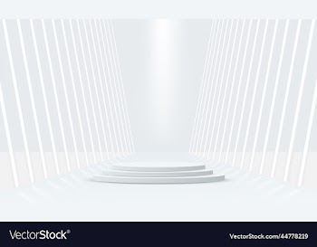 white realistic cylinder pedestal podium with