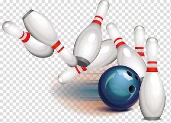 White, red, and blue bowling ball and pin set illustration, Bowling ball Bowling pin , Hand-painted bowling transparent background PNG clipart