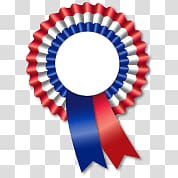 White, red, and blue ribbon, Tricolore Rosette transparent background PNG clipart