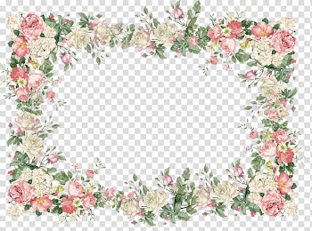 White, red, and green floral border frame, Borders and Frames Flower Frames Floral design , flower border transparent background PNG clipart