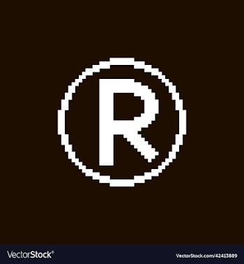 white registered trademark symbol