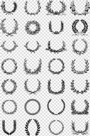 White ribbon, 20 kinds of decorative border title transparent background PNG clipart