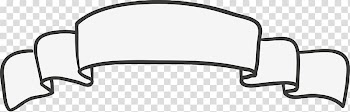 White ribbon illustration, Black and white Ribbon , Hand painted Title ribbon transparent background PNG clipart