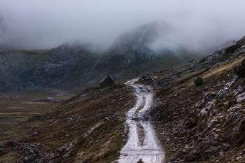 white road on mountain