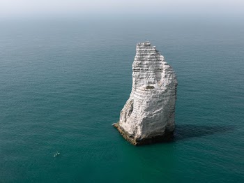 White Rock Formation in Middle of Sea
